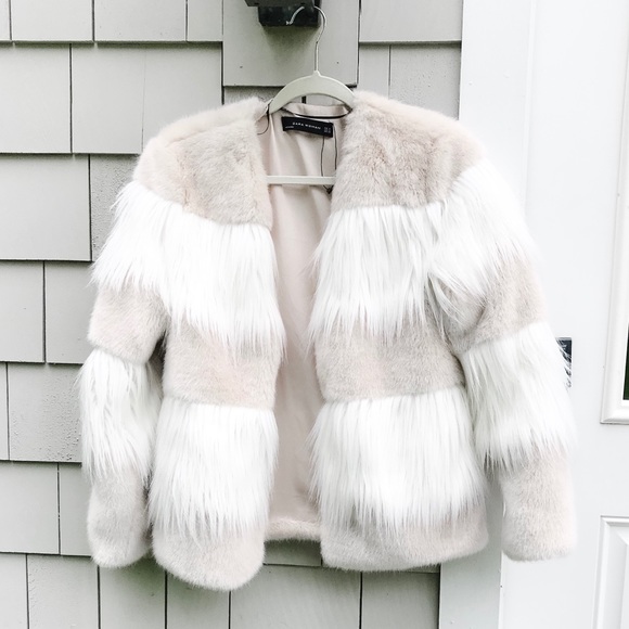 zara women's faux fur jacket